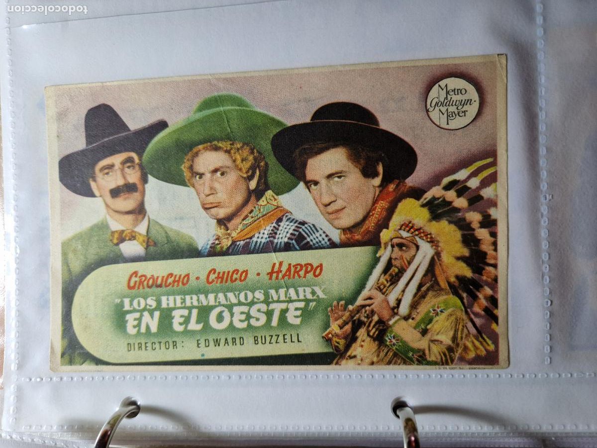 Cine: PROGRAMA DE MANO FOLLETO LOS HERMANOS MARX EN EL OESTE - Foto 1
