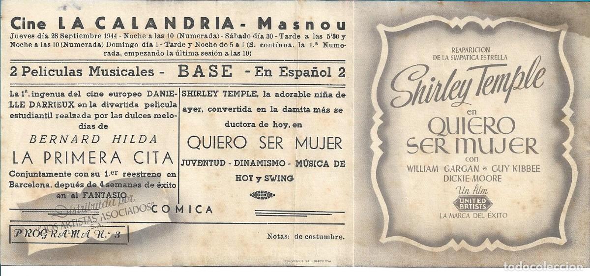 Cinema: PROGRAMA DE CINE DOBLE CON PUBLICIDAD