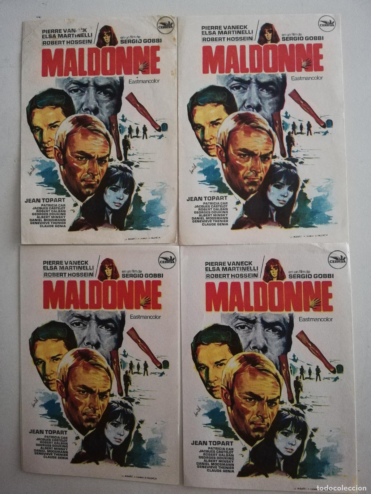  Flyers Publicitaires de films Anciens: 4 FOLLETOS DE MANO, MALDONNE