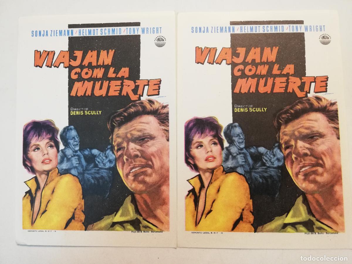  Flyers Publicitaires de films Anciens: 2 FOLLETOS DE MANO, VIAJAN CON LA MUERTE