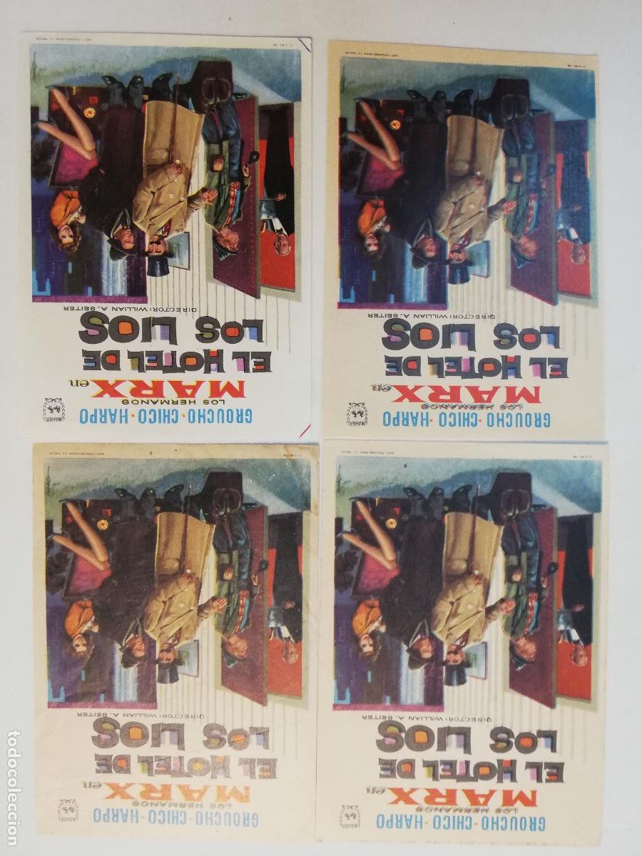  Flyers Publicitaires de films Anciens: 4 FOLLETOS DE MANO, EL HOTEL DE LOS LIOS