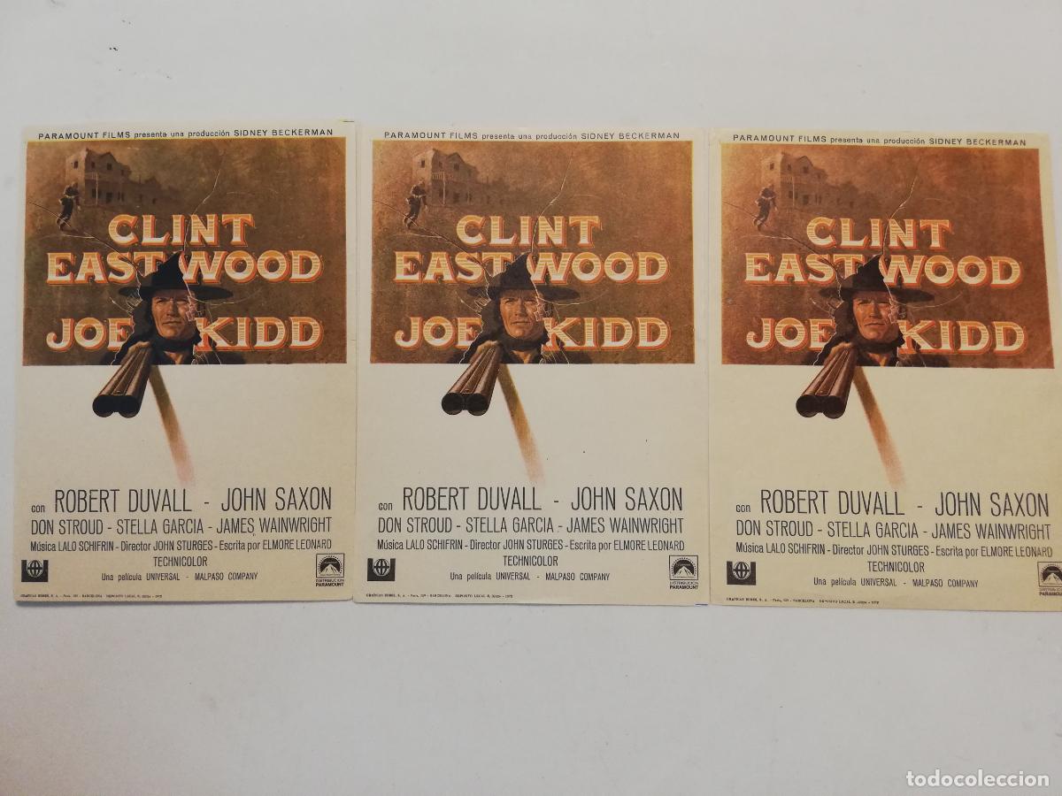 Flyers Publicitaires de films Anciens: 3 FOLLETOS DE MANO, JOE KIDD