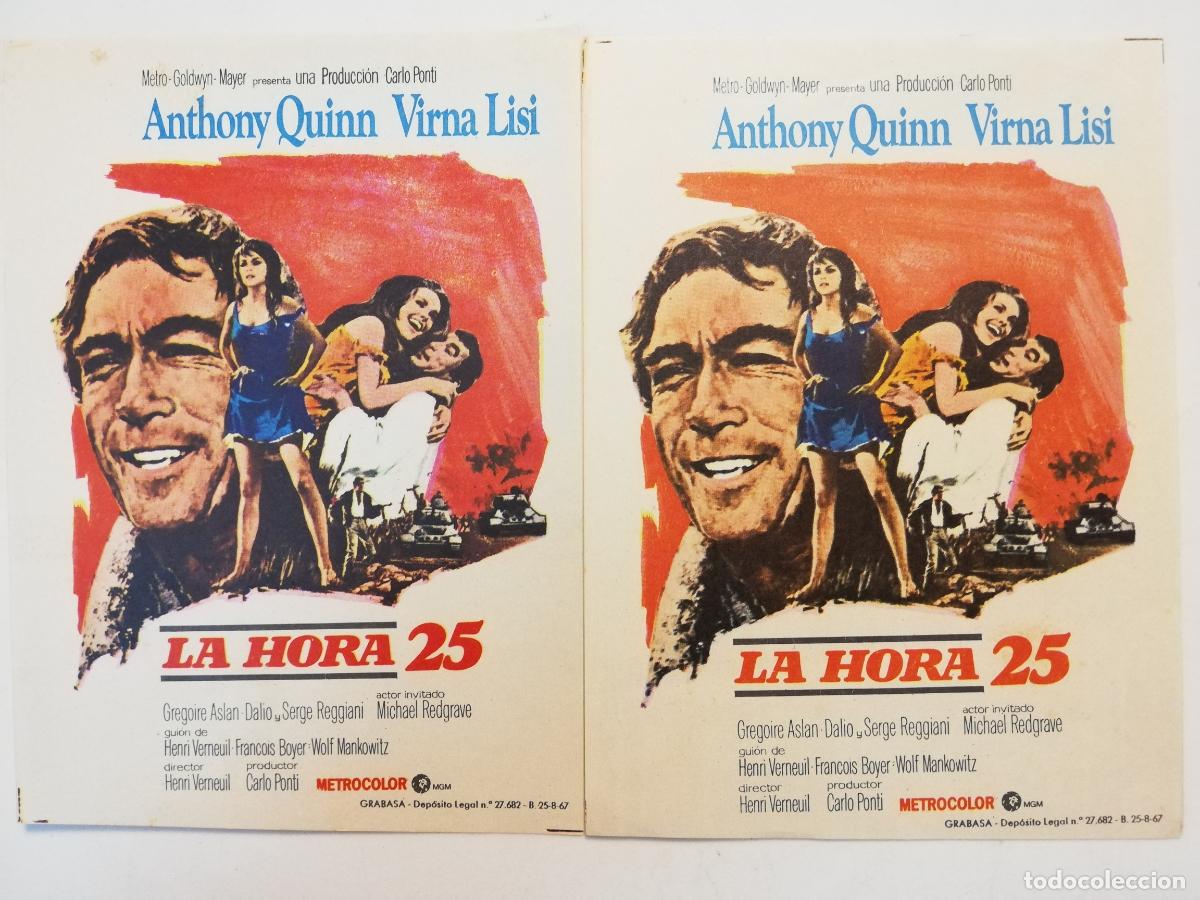  Flyers Publicitaires de films Anciens: 2 FOLLETOS DE MANO, LA HORA 25