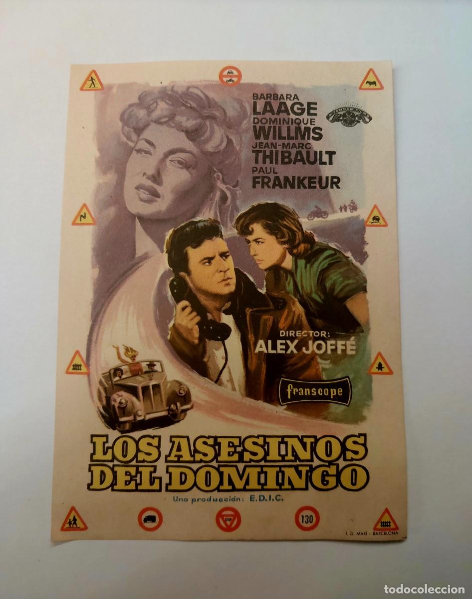  Foglietti di film di film antichi di cinema: Los Asesinos del Domingo 1956 Sin publicidad
