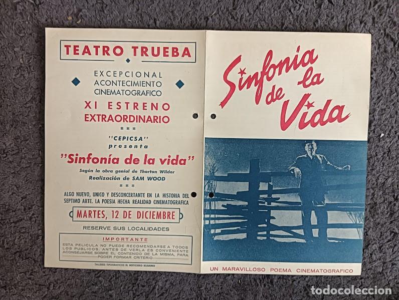 Cine: PTCC 196 SINFONIA DE LA VIDA PROGRAMA DOBLE WILLIAM HOLDEN MARTHA SCOTT - Foto 1