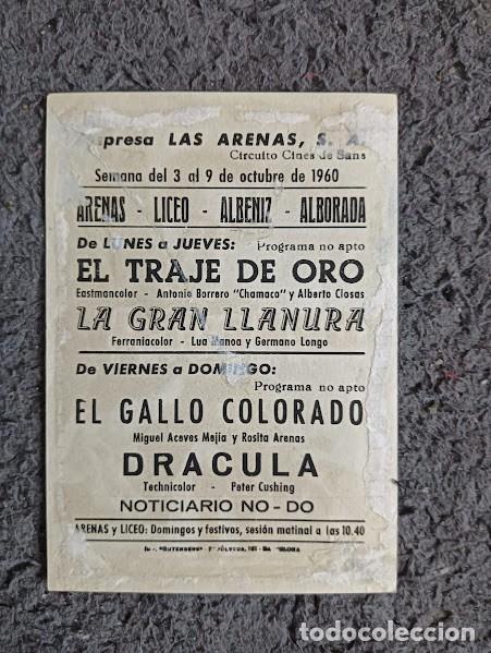 Cine: PTCC6 47 DRACULA PROGRAMA SENCILLO HISPAMEX PETER CUSHING CHRISTOPHER LEE HAMMER - Foto 2