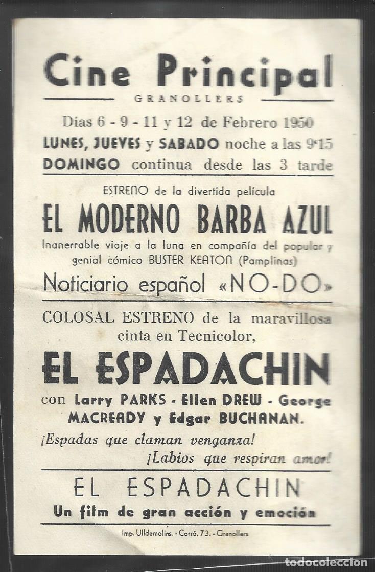 Cine: 1 programa de cine antiguo a&ntilde;o 1950 el espadachin 5/11 - Foto 2