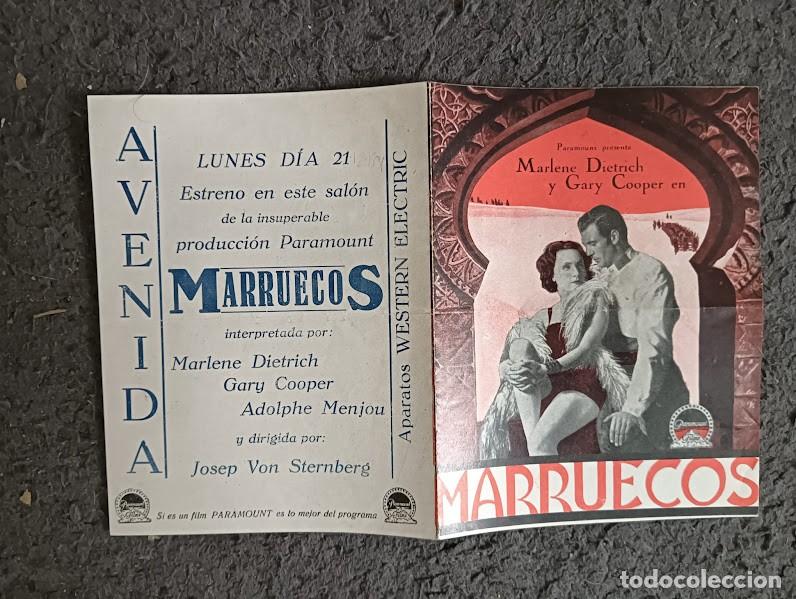 Cine: PTCC2 31 MARRUECOS PROGRAMA DOBLE PARAMOUNT MARLENE DIETRICH GARY COOPER LEGION - Foto 1
