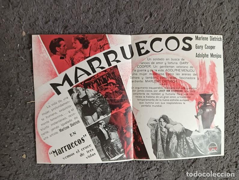 Cine: PTCC2 31 MARRUECOS PROGRAMA DOBLE PARAMOUNT MARLENE DIETRICH GARY COOPER LEGION - Foto 2