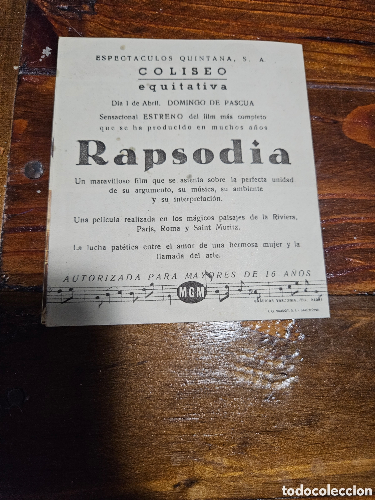 Cine: Rapsodia - Programa de cine doble - Foto 3