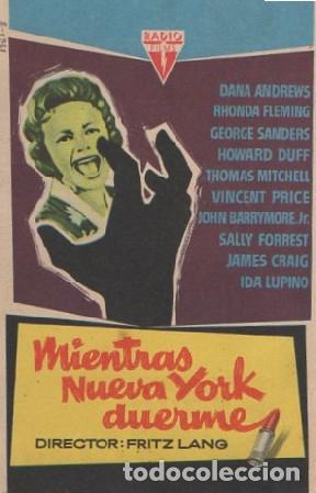 Cine: PROGRAMA DE CINE: MIENTRAS NUEVA YORK DUERME PC-8904 - Foto 1