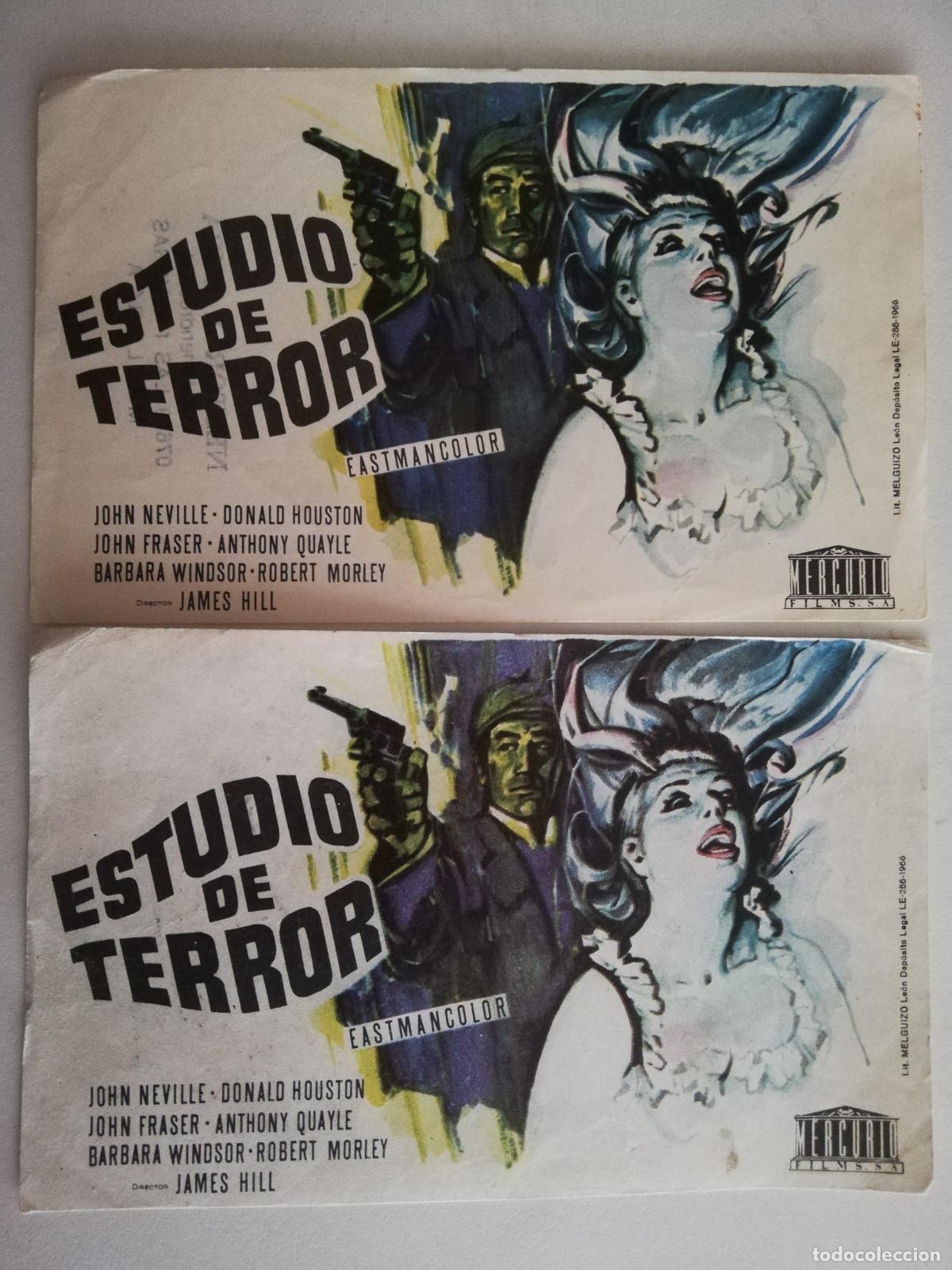 Cine: 2 FOLLETOS DE MANO, ESTUDIO DE TERROR - Foto 1