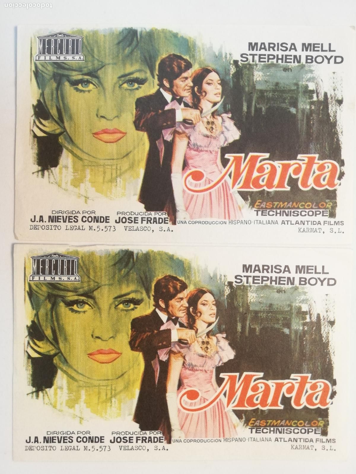 Cine: 2 FOLLETOS DE MANO, MARTA - Foto 1