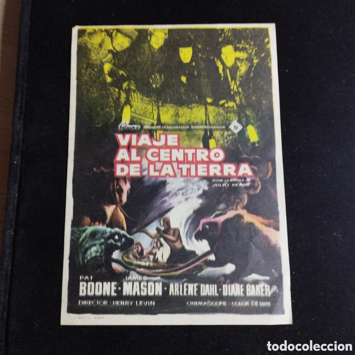 Flyers Publicitaires de films Anciens: Programa de cine, sencillo. Viaje al centro de la tierra. Pat Boone. James Mason. Cine Liceo.
