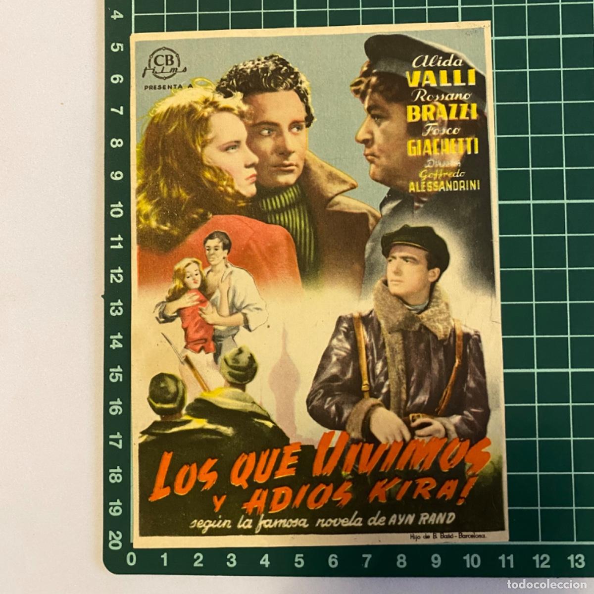 Kino: folleto de mano programa de cine pelicula Los que vivimos y Adios, Kira