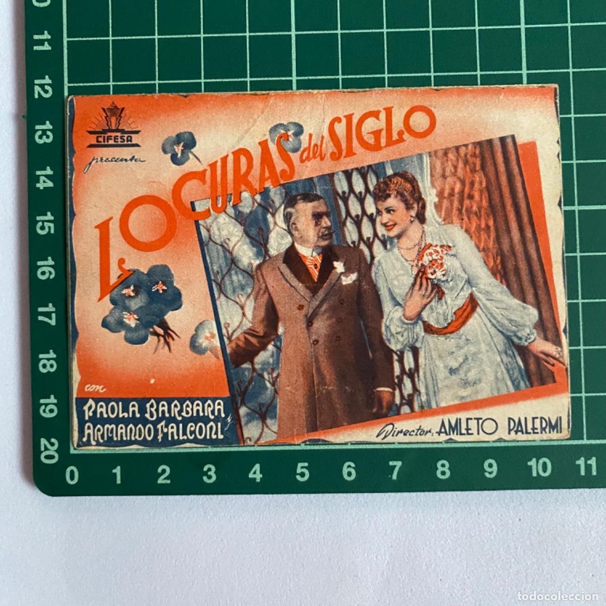 Cine: folleto de mano programa de cine pelicula Locuras del siglo Alcazar