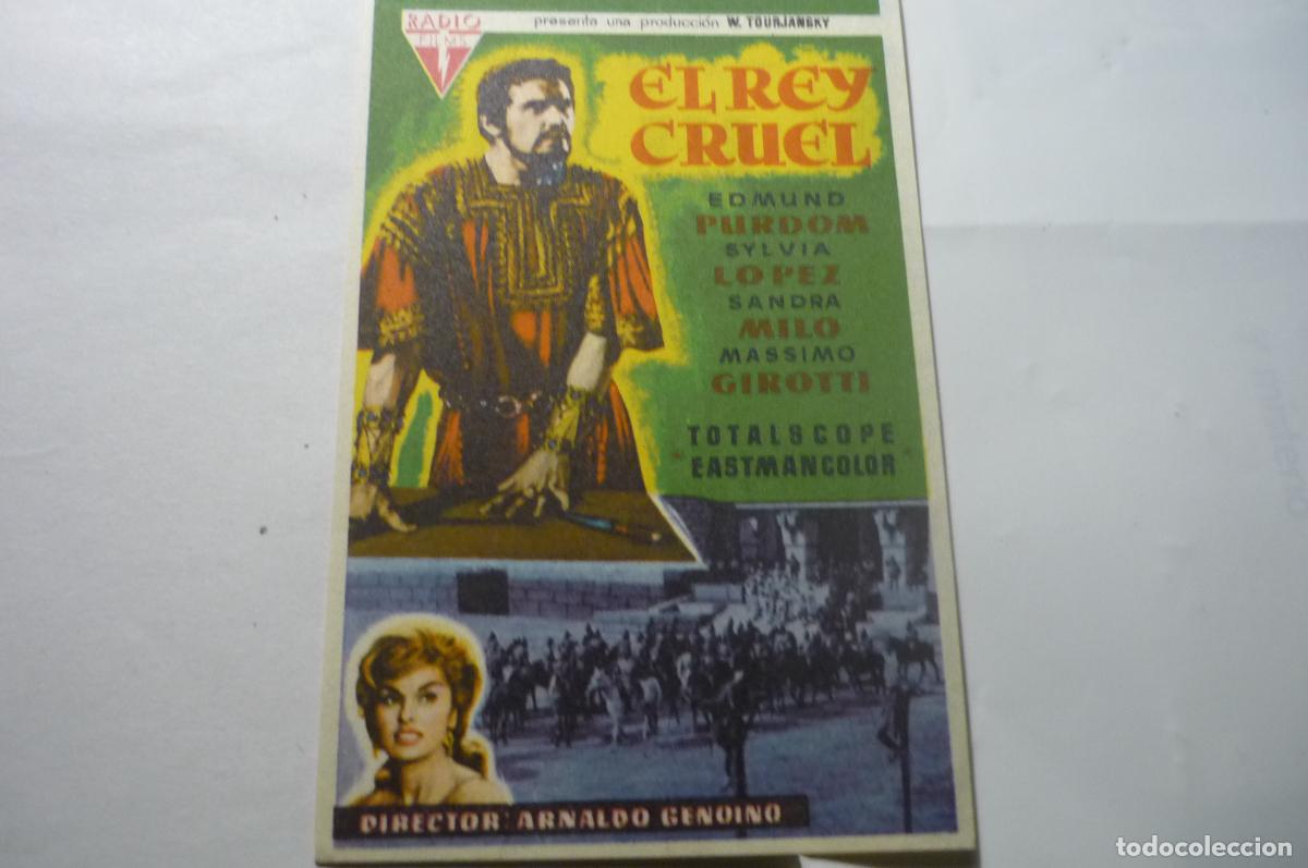  Flyers Publicitaires de films Anciens: programa el rey cruel,.edmund purdom publicidad bartrina.-reus