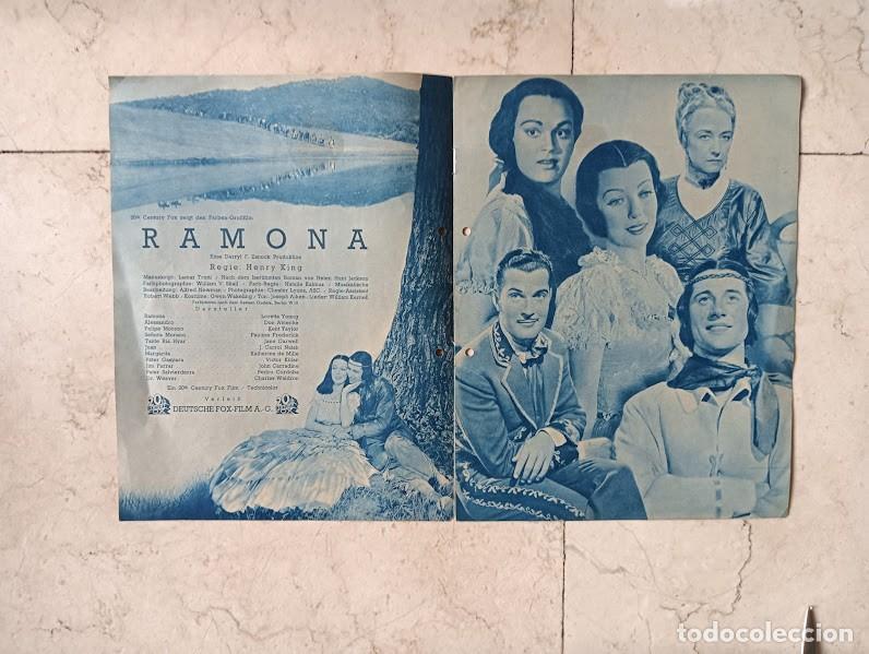 Cine: PTCC 197 RAMONA PROGRAMA GUIA ALEMAN LORETTA YOUNG DON AMECHE - Foto 4