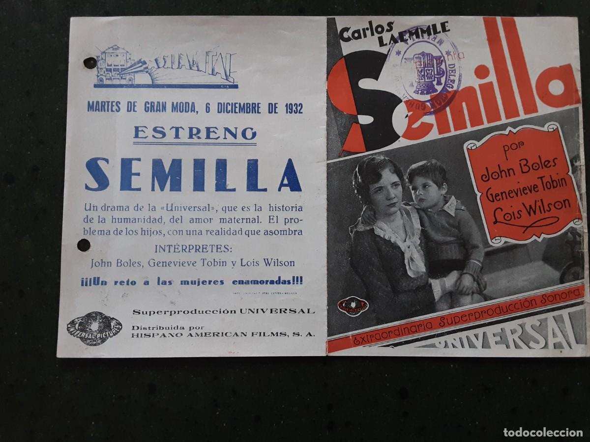 Kino: SEMILLA, JOHN BOLES, GENEVIEVE TOBIN, LOIS WILSON.