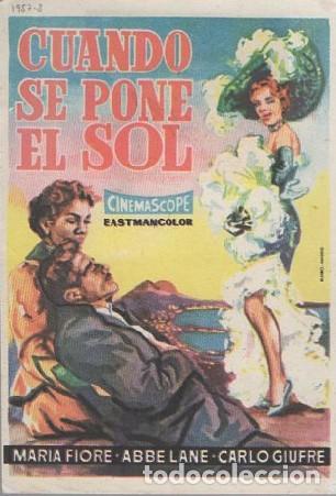 Cine: PROGRAMA DE CINE: CUANDO SE PONE EL SOL PC-8945 - Foto 1