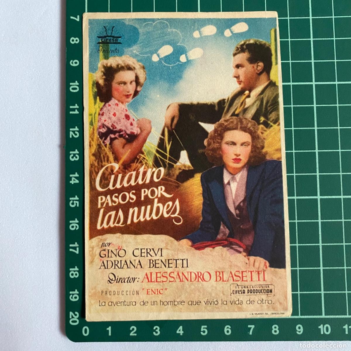 Cine: folleto de mano programa de cine pelicula Cuatro pasos por las nubes - Foto 1
