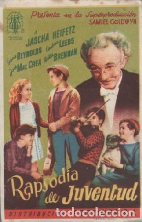 Cine: PROGRAMA DE CINE: RAPSODIA DE JUVENTUD PC-8982 - Foto 1
