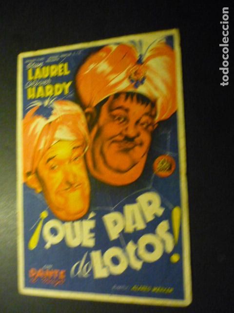 Folhetos de m&atilde;o de filmes antigos de cinema: &iexcl;QUE PAR DE LOCOS! PROGRAMA DE MANO CON PUBLICIDAD CINE KURSAAL SAN SEBASTIAN