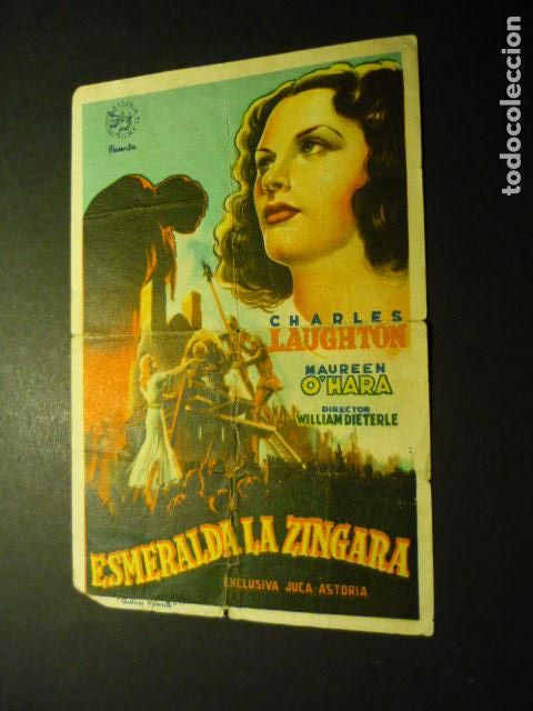 Cine: ESMERALDA LA ZINGARA PROGRAMA DE MANO CON PUBLICIDAD CINEMA VICTORIA