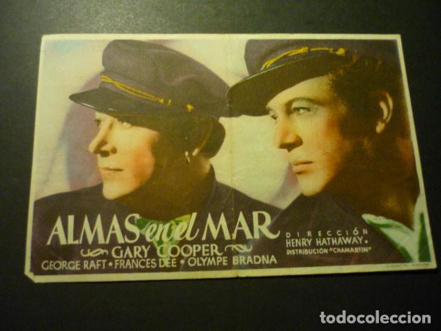 Cine: ALMAS EN EL MAR PROGRAMA DE MANO CON PUBLICIDAD TEATRO AVENIDA SORIA - Foto 1
