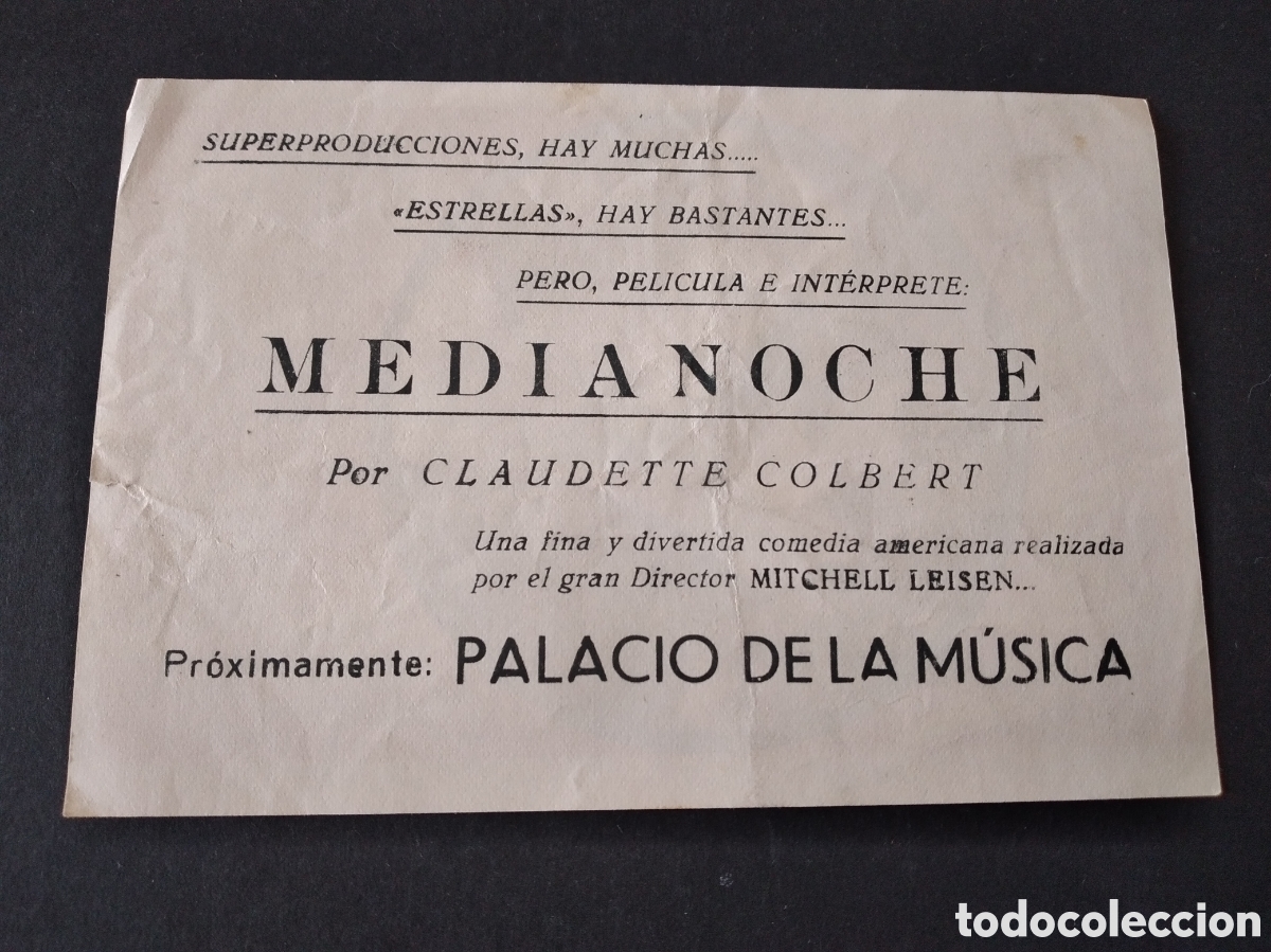 Cine: MEDIANOCHE PROGRAMA DE CINE CON PUBLICIDAD PALACIO DE LA MUSICA MADRID - Foto 2