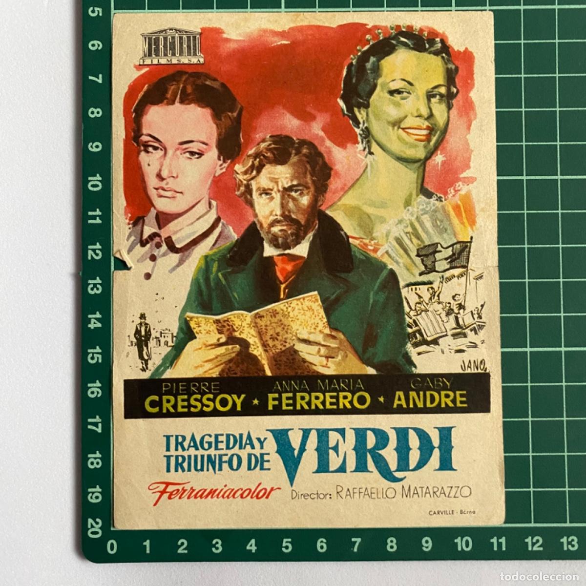  Flyers Publicitaires de films Anciens: folleto de mano programa de cine pelicula Tragedia y triunfo de Verdi