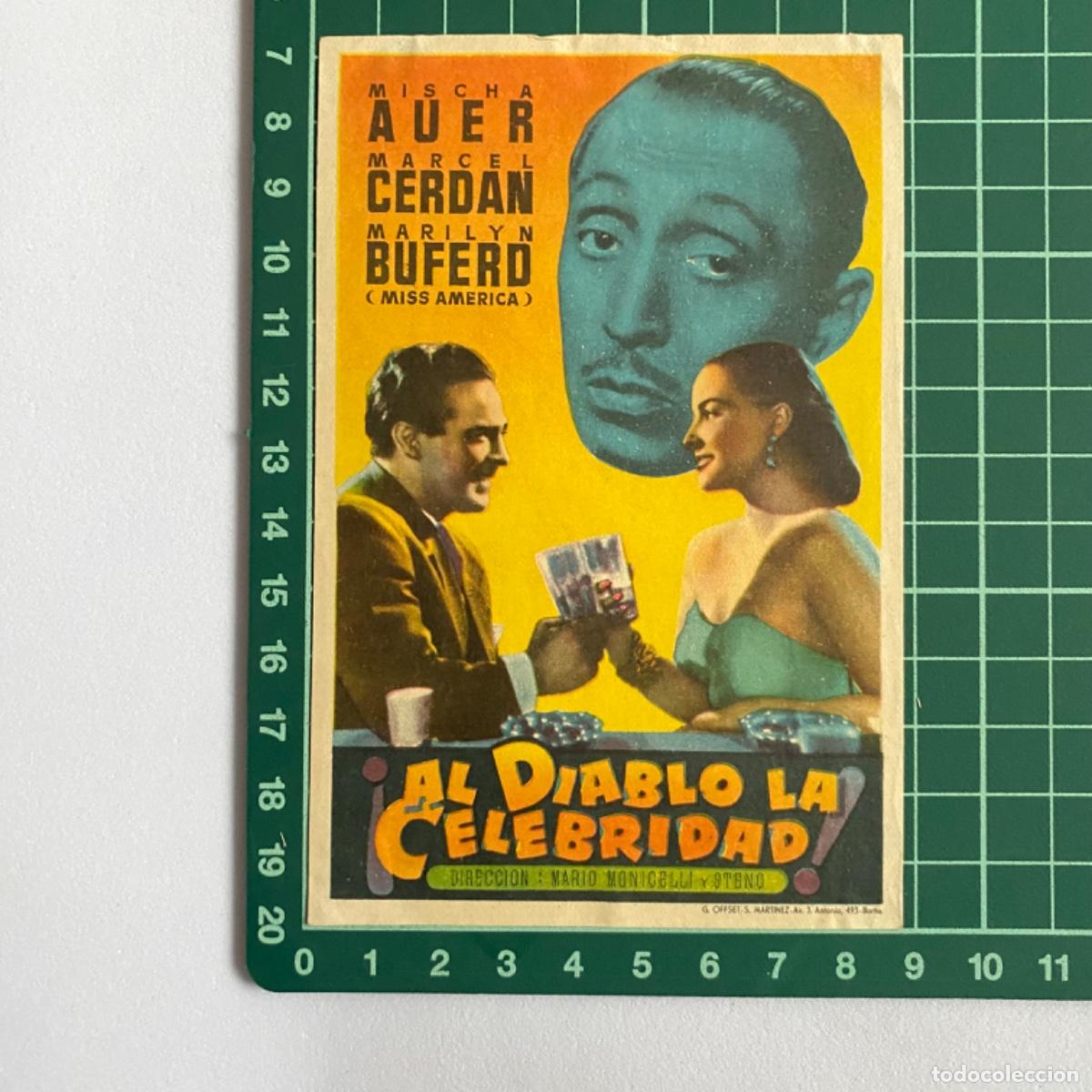  Flyers Publicitaires de films Anciens: folleto de mano programa de cine pelicula Al diablo la celebridad
