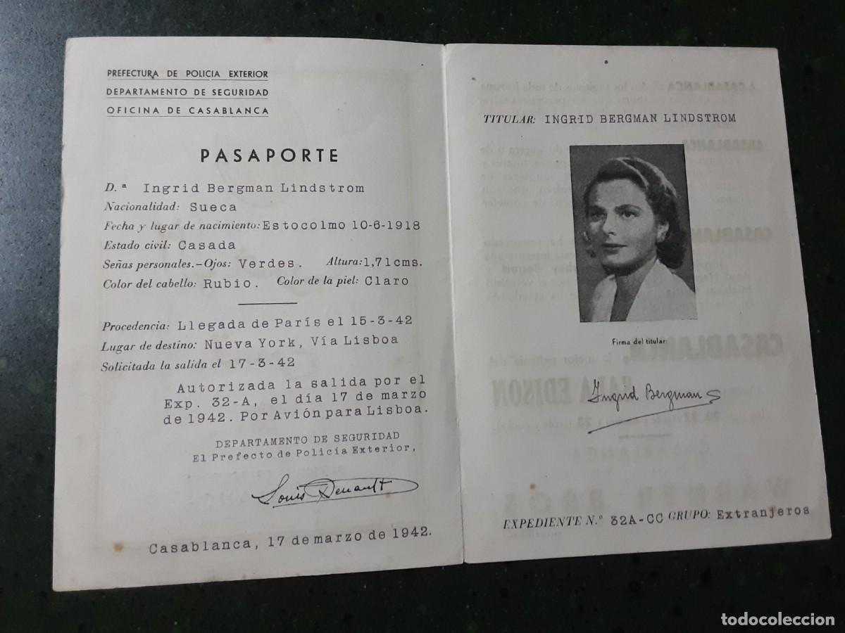 Cine: CASABLANCA, PASAPORTE INGRID BERGMAN - Foto 2