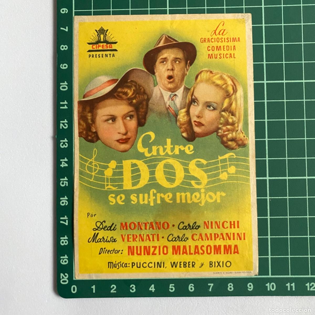  Flyers Publicitaires de films Anciens: folleto de mano programa de cine pelicula Entre dos se sufre mejor Rialto