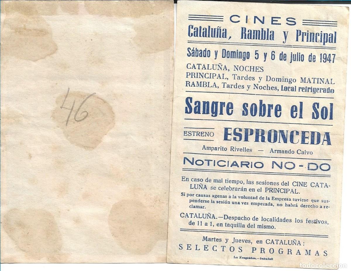 Cine: SANGRE SOBRE EL SOL - DOS PROGRAMAS DIFERENTES - Foto 2