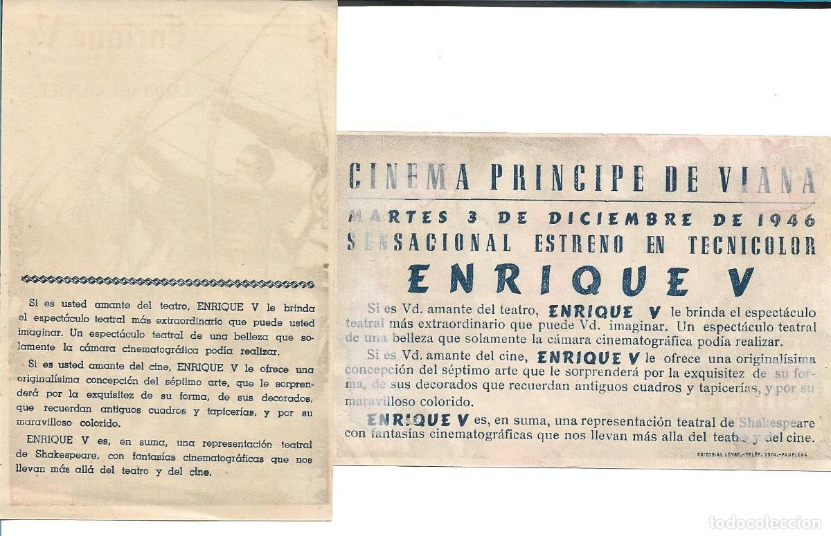 Cine: ENRIQUE V - DOS PROGRAMAS DIFERENTES - Foto 2