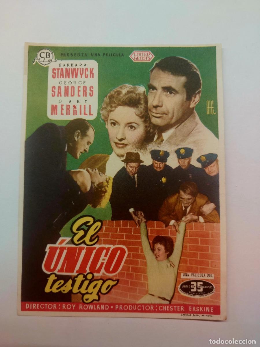Cine: El Unico Testigo 1954 Sin publicidad - Foto 1