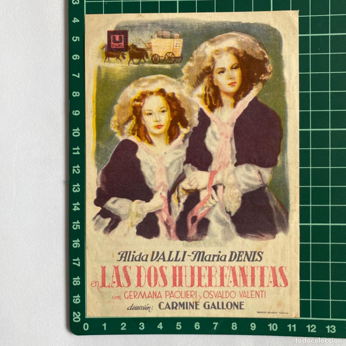  Foglietti di film di film antichi di cinema: folleto de mano programa de cine pelicula Las dos huerfanitas 1944 Plaza toros