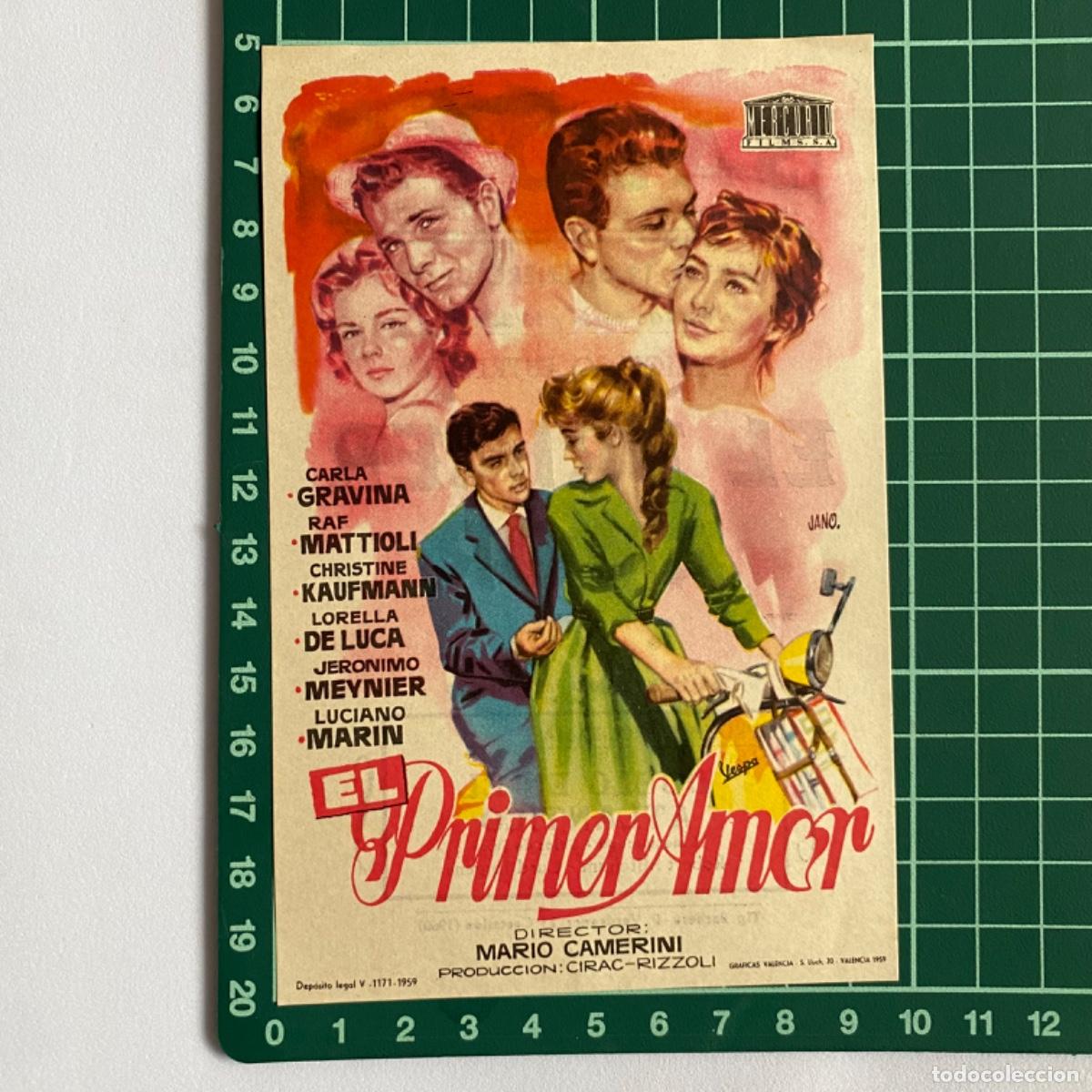 Cine: folleto de mano programa de cine pelicula El primer amor - Foto 1