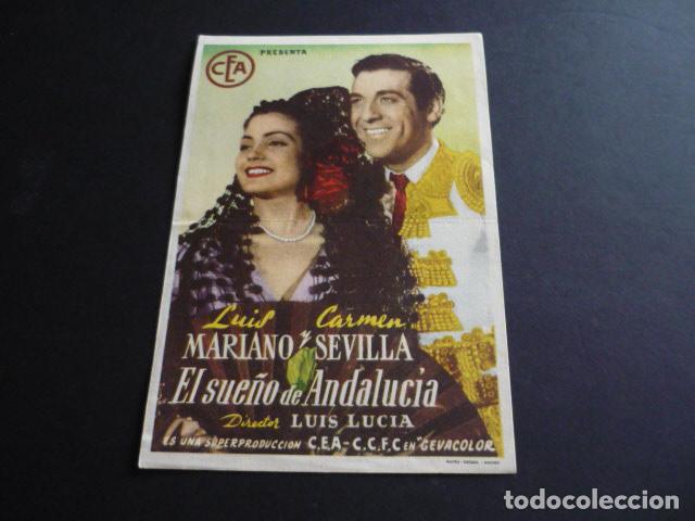 Cine: EL SUE&Ntilde;O DE ANDALUCIA PROGRAMA DE MANO SIN PUBLICIDAD - Foto 1