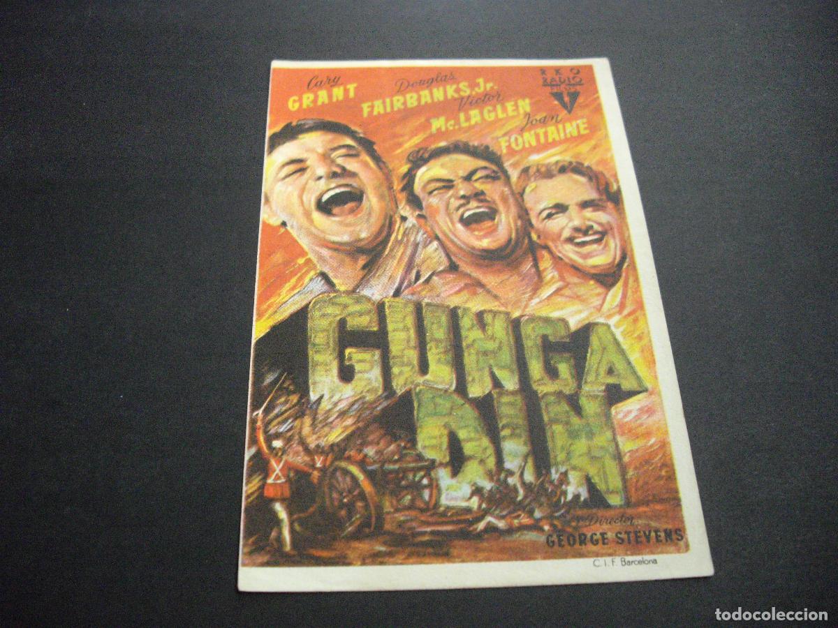 Cine: GUNGA DIN PROGRAMA DE MANO CON PUBLICIDAD CINE MODERNO - Foto 1