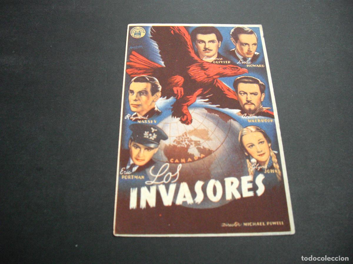 Kino: LOS INVASORES PROGRAMA DE MANO CON PUBLICIDAD CINE ECONOMICO PALAMOS Y FONTOVA CALONGE