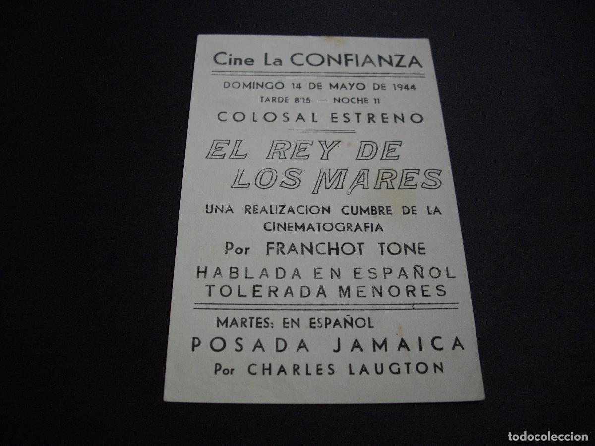 Cine: EL REY DE LOS MARES PROGRAMA DE MANO CON PUBLICIDAD CINE LA CONFIANZA - Foto 2