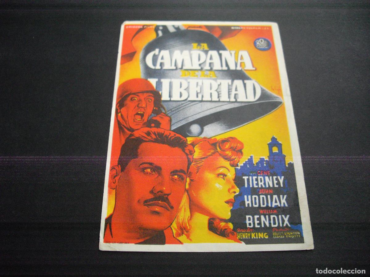 Kino: LA CAMPANA DE LA LIBERTAD PROGRAMA DE MANO CON PUBLICIDAD TEATRO KURSAAL SAN SEBASTIAN