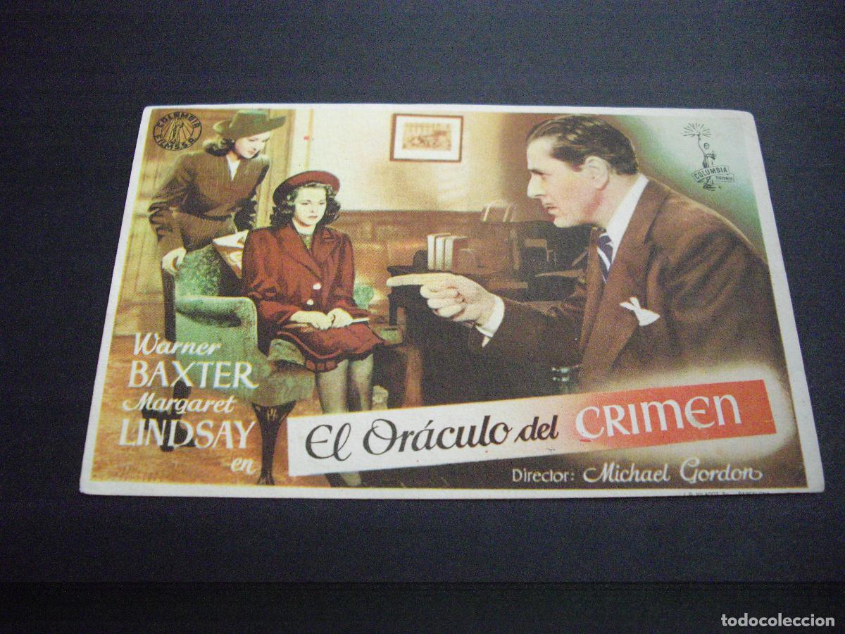 Kino: EL ORACULO DEL CRIMEN PROGRAMA DE MANO CON PUBLICIDAD CINE MUNICIPAL CADIZ