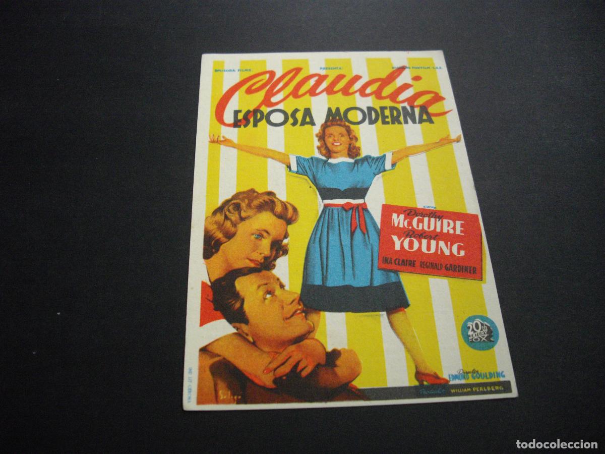 Kino: CLAUDIA ESPOSA MODERNA PROGRAMA DE MANO CON PUBLICIDAD CINE TEATRO CARMEN PALAMOS