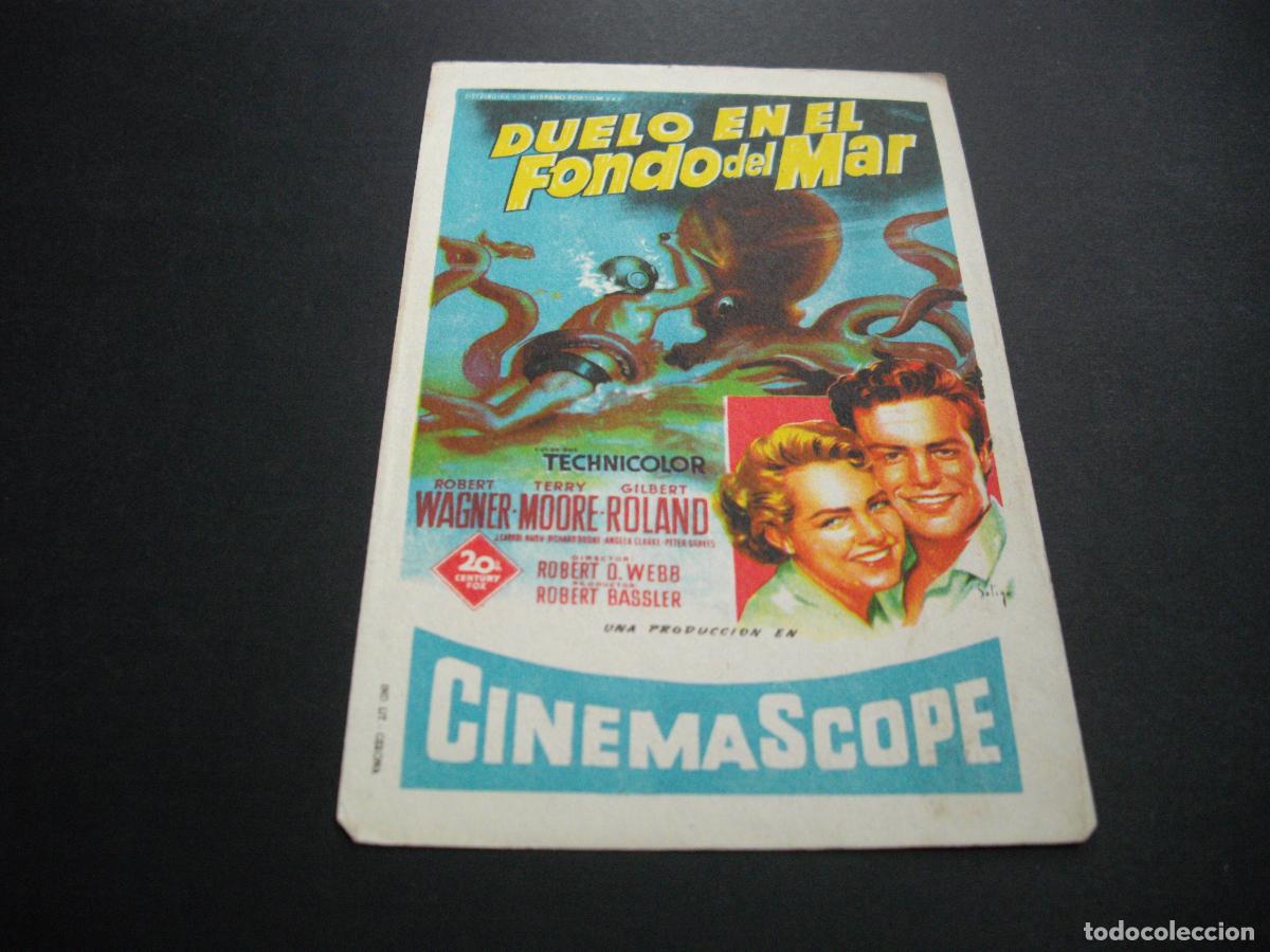 Kino: DUELO EN EL FONDO DEL MAR PROGRAMA DE MANO CON PUBLICIDAD TEATRO EMPERADOR LEON