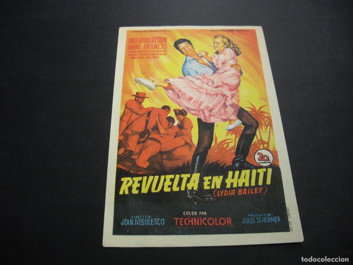 Kino: REVUELTA EN HAITI PROGRAMA DE MANO CON PUBLICIDAD GRAN CINEMA COCA VALLADOLID