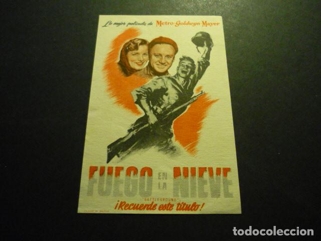 Cine: FUEGO EN LA NIEVE PROGRAMA DE MANO SIN PUBLICIDAD - Foto 1