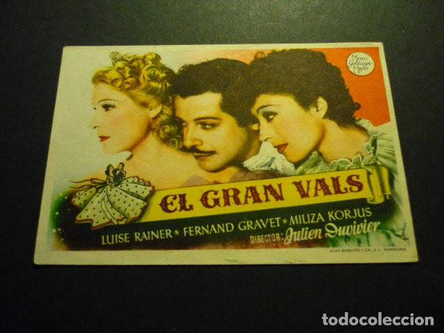 Cine: EL GRAN VALS PROGRAMA DE MANO SIN PUBLICIDAD - Foto 1